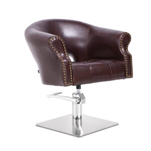 Sill. ROYALE Marron Vintage Pie Cuadrado Acero Inox P27 y B.Hid B90
