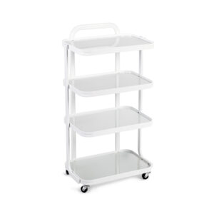 Carrito Auxiliar 4 Estantes LILA (estantes cristal)